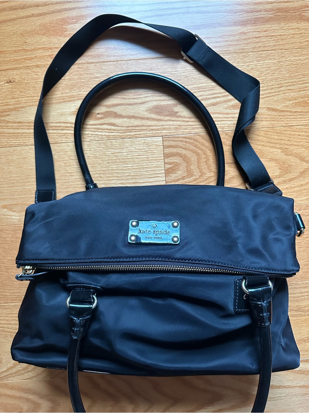 Kate Spade Black Nylon Carmen Convertible Shoulder Crossbody Bag